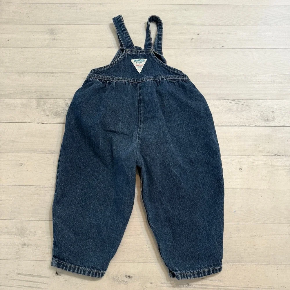 Oshkosh B'gosh vintage Pink Label Bubble Overalls Size 3T Made in the‎ USA
